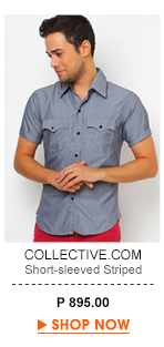 Short-sleeved Striped Button-down Shirt